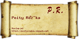 Peity Réka névjegykártya