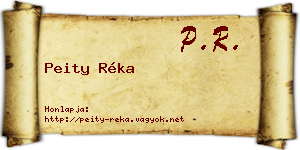Peity Réka névjegykártya